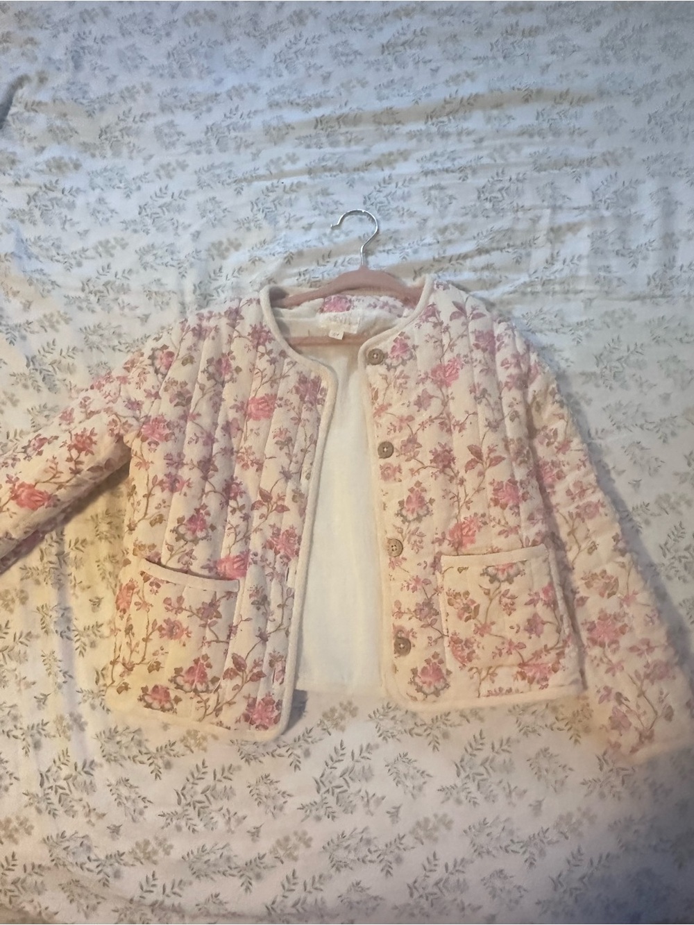 Girls Organic Cotton Floral Jacket